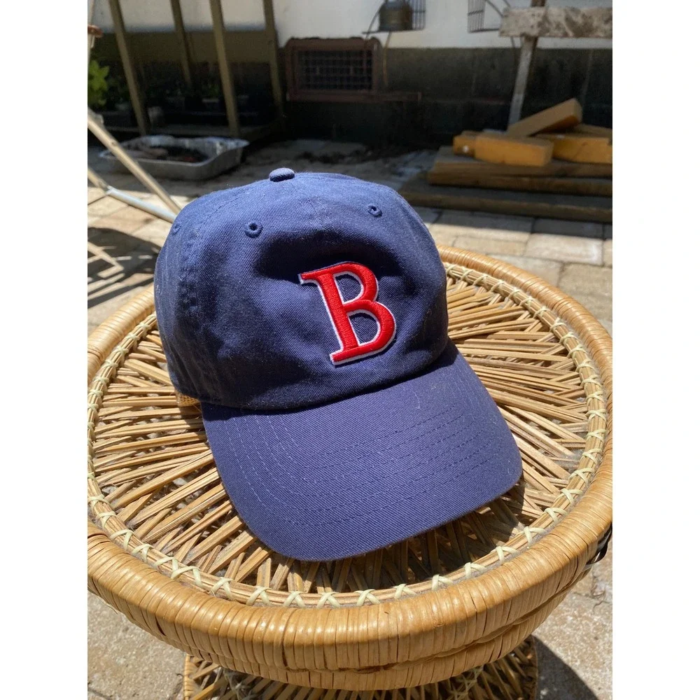 Bay State Apparel Boston Navy Blue Embroidered Dad Hat Strapback Baseball Cap